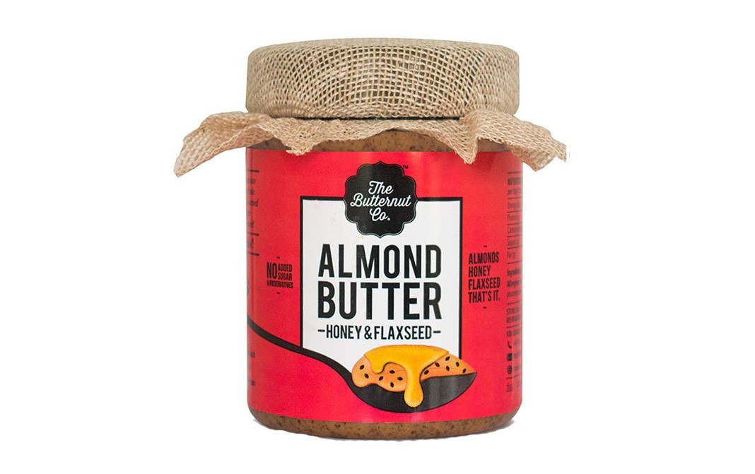 The Butternut Co. Almond Butter, Honey & Flaxseed   Glass Jar  200 grams